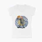Koszulka damska V-neck - Vincent ze słonecznikami