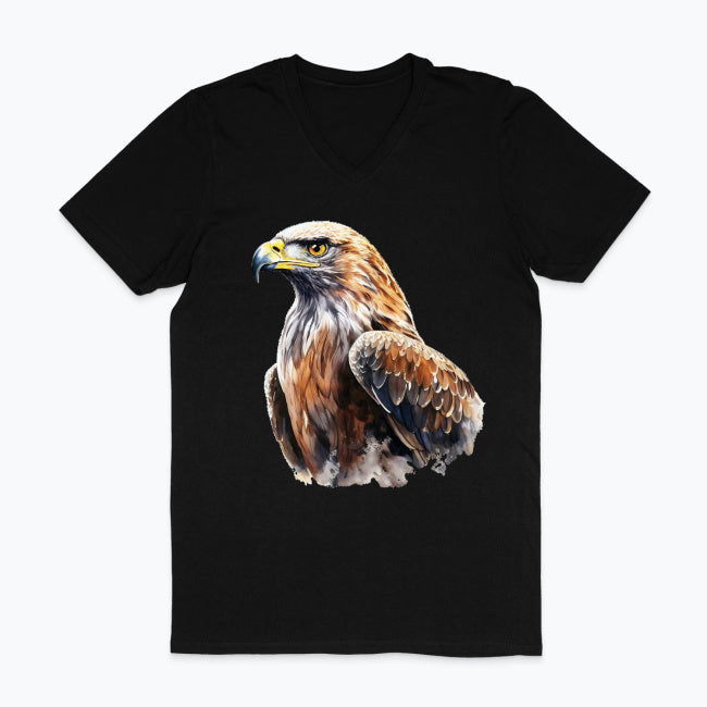 Męska koszulka V-neck z nadrukiem - Orzeł