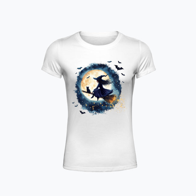 T-shirt damski z nadrukiem - Czarownica i księżyc