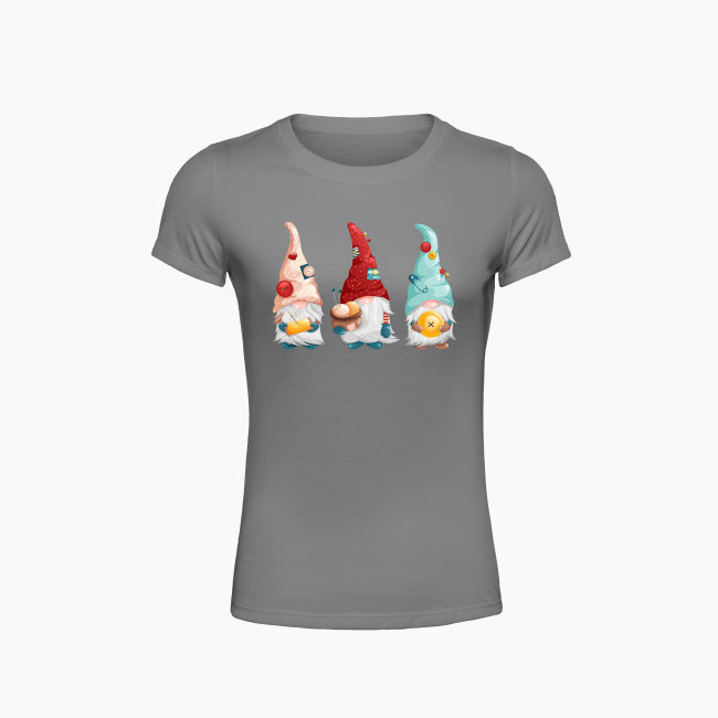 T-shirt damski z nadrukiem - Pracowite gnomy
