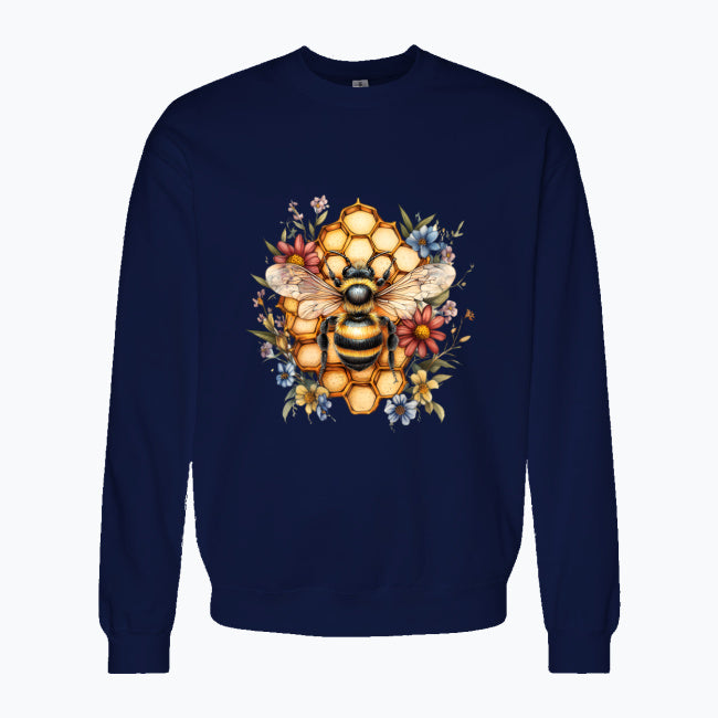 Bluza damska z nadrukiem - Pszczoła na plastrze miodu