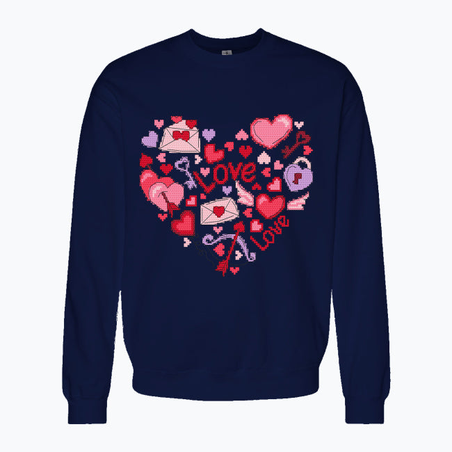 Bluza damska z nadrukiem haftu - Serce Love