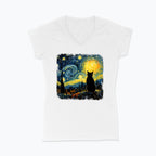 T-shirt damski V-neck - Kot van Gogha