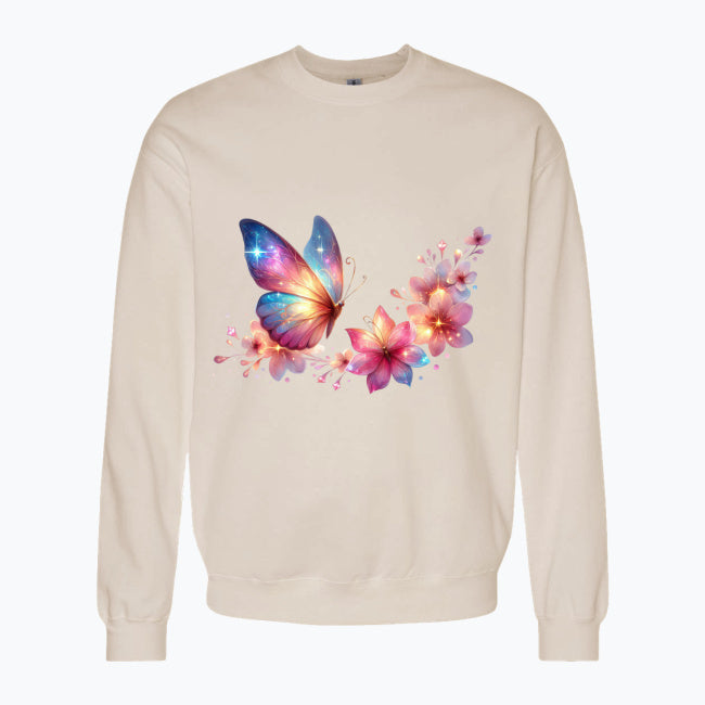 Bluza damska - Motyl z kwiatami
