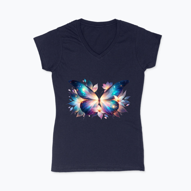 Koszulka damska V-neck - Bajkowy motyl