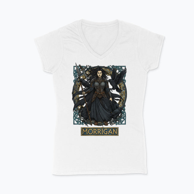 Koszulka damska V-neck - Morrigan - Mitologia celtycka