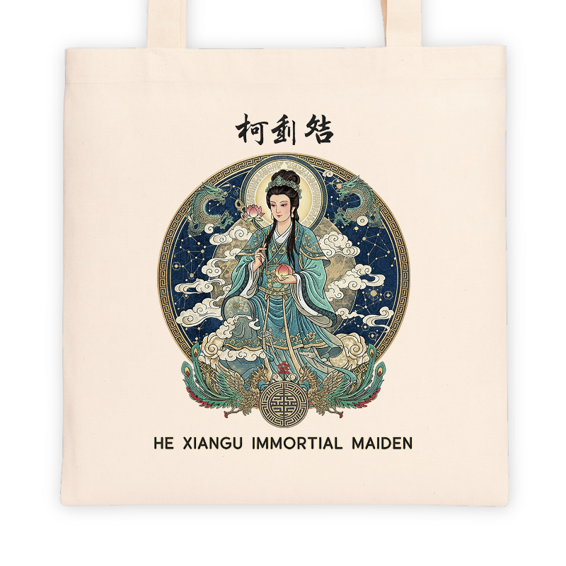 Torba bawełniana z nadrukiem - Mitologia japońska - He Xiangu