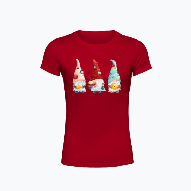 T-shirt damski z nadrukiem - Pracowite gnomy