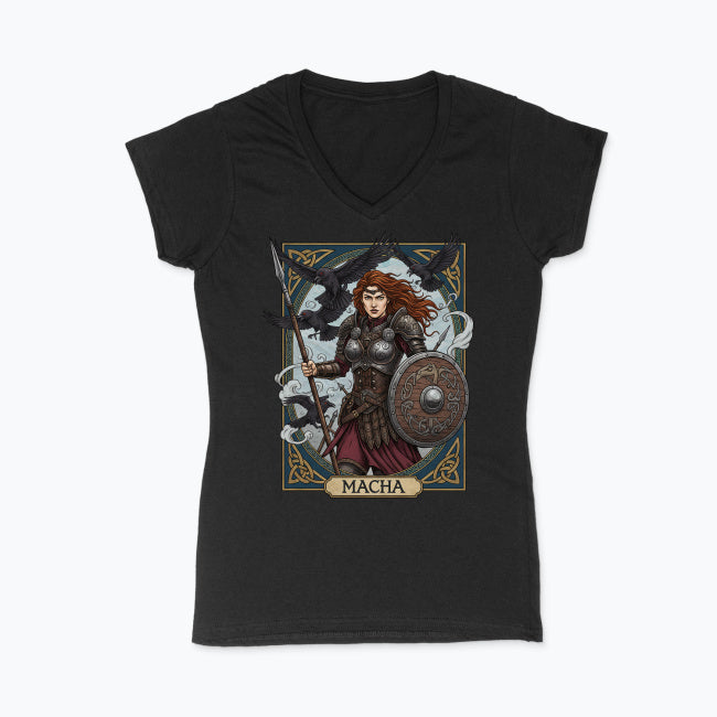 Koszulka damska V-neck - Macha - Mitologia celtycka
