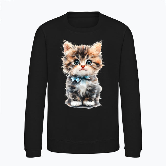 Bluza dziecięca - Kotek z niebieską kokardką