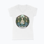 Koszulka damska V-neck z nadrukiem - Rusałka - Mitologia słowiańska