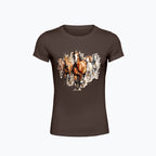 T-shirt damski z nadrukiem - Konie w galopie