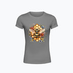 T-shirt damski - Pszczoła na plastrze miodu