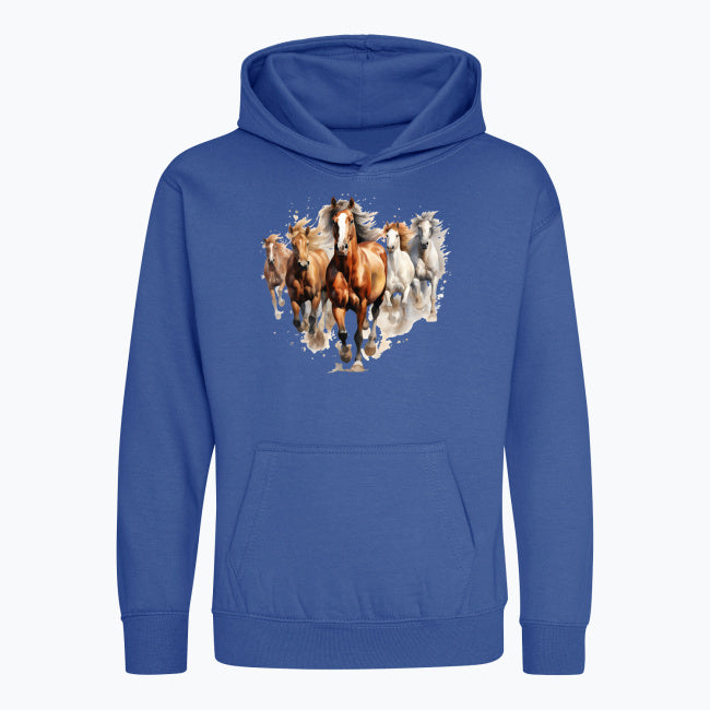 Bluza dziecięca z kapturem - Konie w galopie