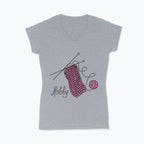 Koszulka damska V-neck - Włóczkowe hobby