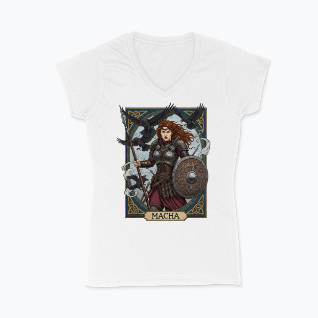 Koszulka damska V-neck - Macha - Mitologia celtycka