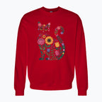 Bluza damska z nadrukiem - Kwiatowy kot