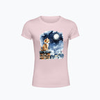 T-shirt damski z nadrukiem - Kotek na kominie