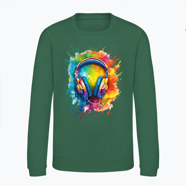 Bluza dziecięca z nadrukiem - Kolorowe słuchawki