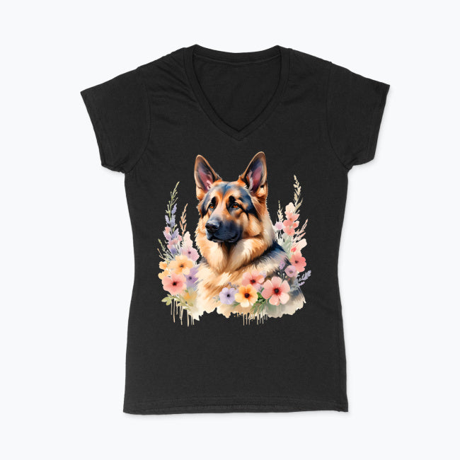 Koszulka damska V-neck - Owczarek Niemiecki