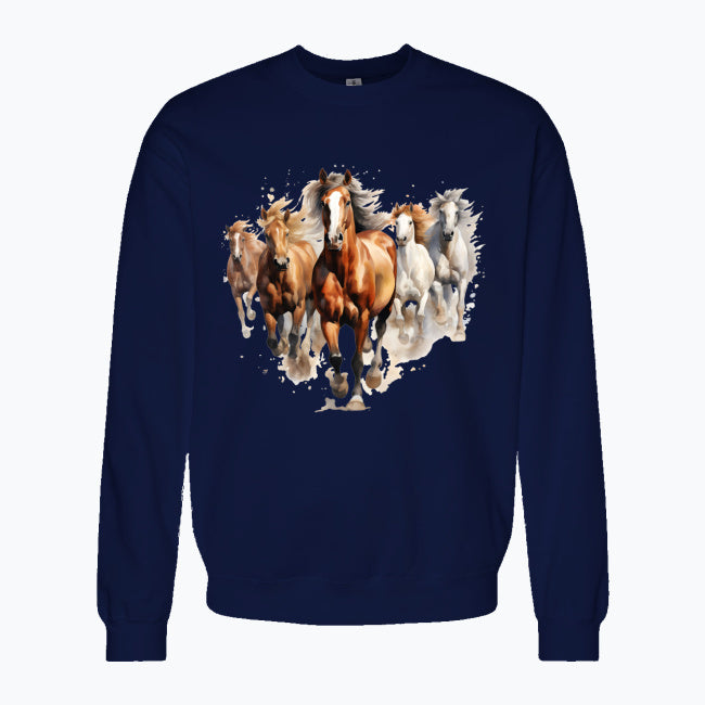 Bluza damska z nadrukiem - Konie w galopie