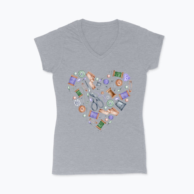 Koszulka damska V-neck - Serce Krawieckie