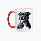 Kubek z kolorowym uchem z nadrukiem - Staffordshire Bull Terrier