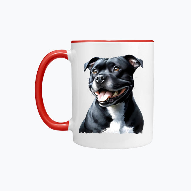 Kubek z kolorowym uchem z nadrukiem - Staffordshire Bull Terrier