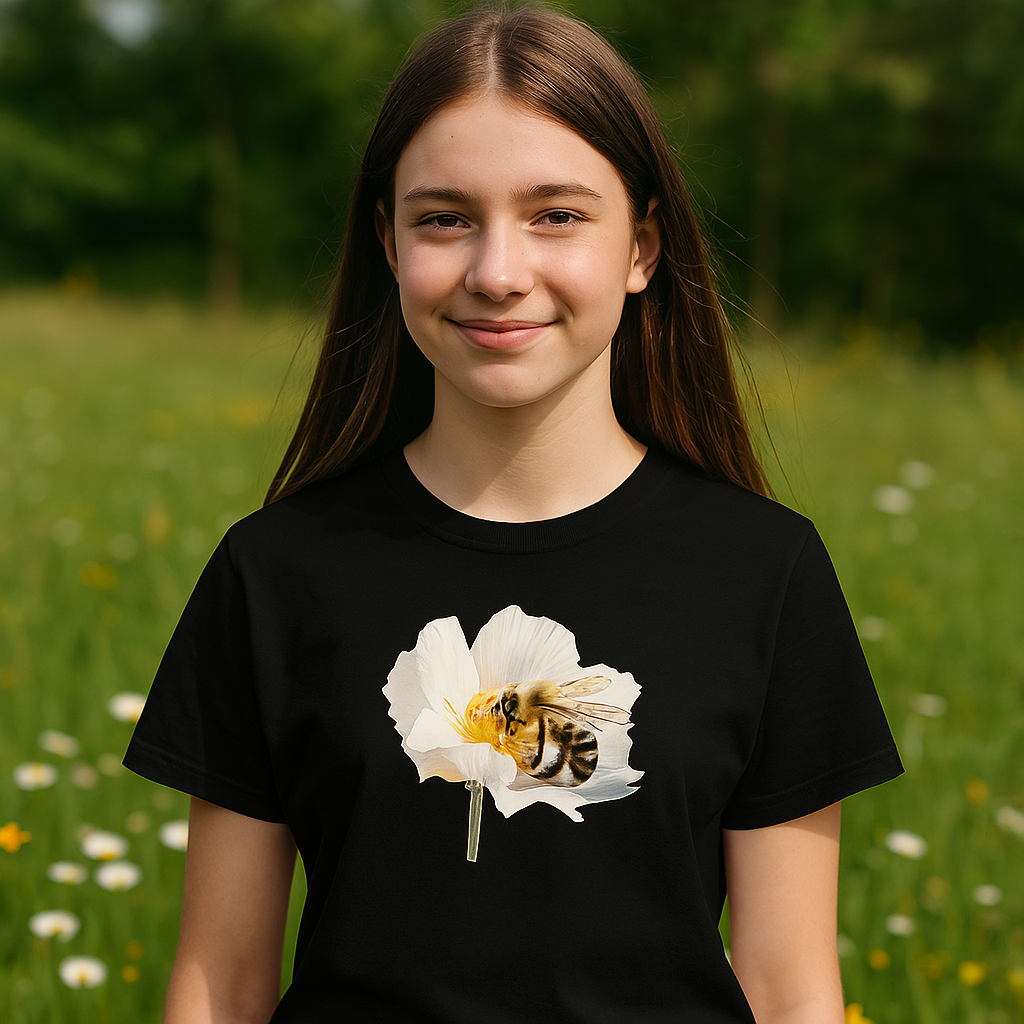 Koszulka dziecięca - Pszczoła na kwiatku