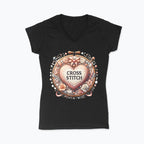 Koszulka damska V-neck - Cross stitch