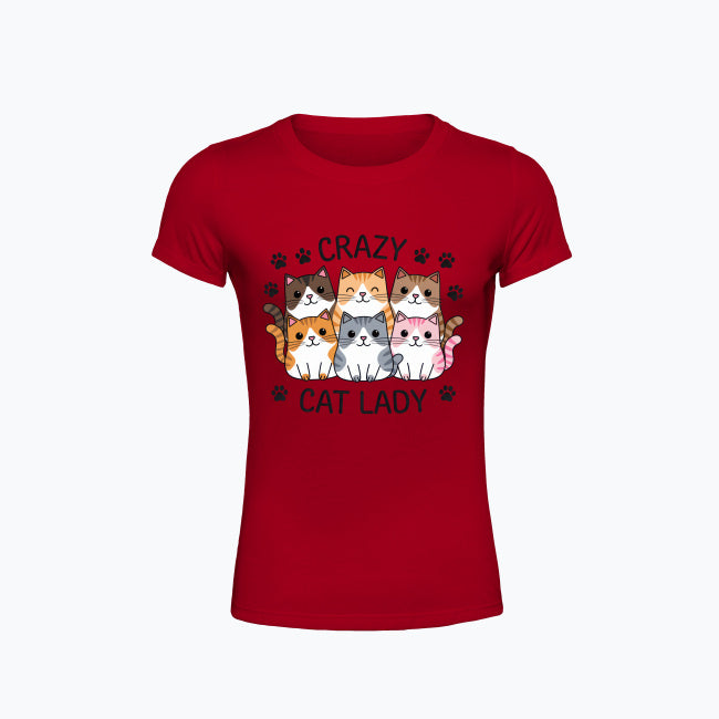T-shirt damski z nadrukiem - Crazy cat lady