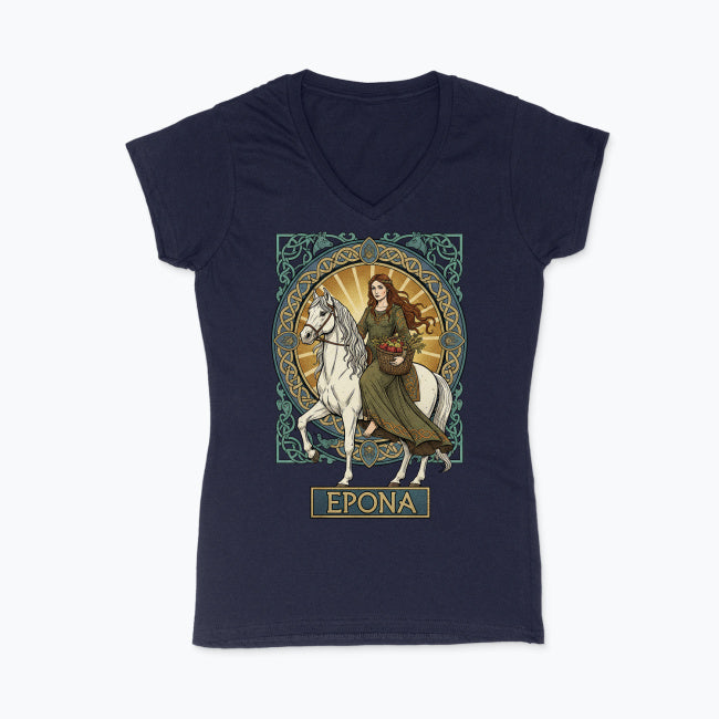 Koszulka damska V-neck - Epona - Mitologia celtycka