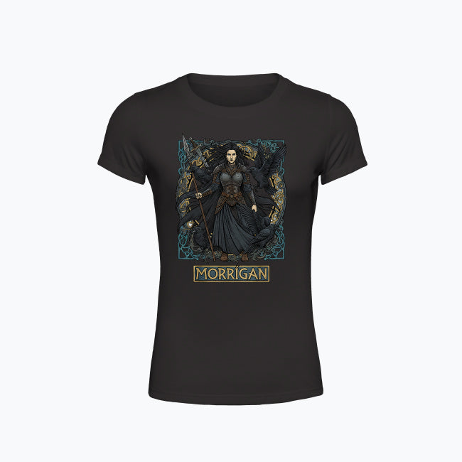 T-shirt damski z nadrukiem - Morrigan - Mitologia celtycka