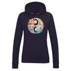 Damska bluza z kapturem - Kwiatowy Yin Yang