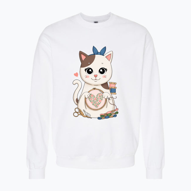 Bluza damska- Haftujący kotek