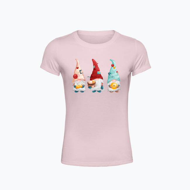 T-shirt damski z nadrukiem - Pracowite gnomy