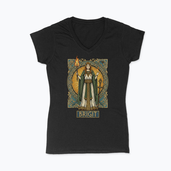 Koszulka damska V-neck - Birgit - Mitologia celtycka