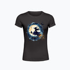 T-shirt damski z nadrukiem - Czarownica i księżyc
