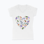 Koszulka damska V-neck - Serce Krawieckie