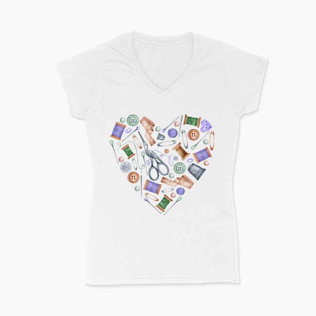 Koszulka damska V-neck - Serce Krawieckie