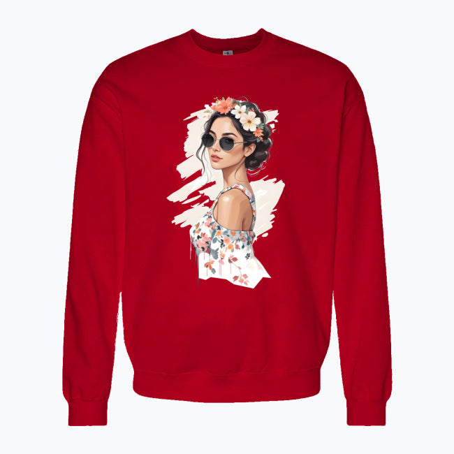 Bluza z nadrukiem - Kobieta z wiankiem