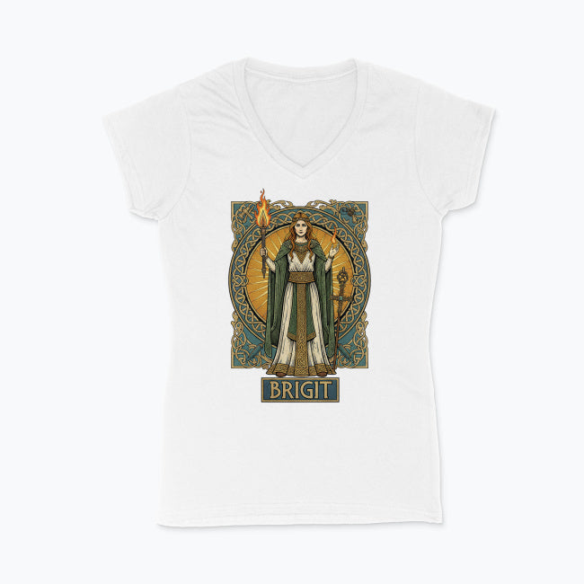Koszulka damska V-neck - Birgit - Mitologia celtycka
