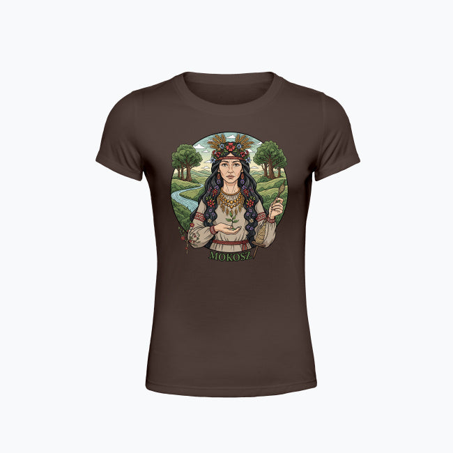 T-shirt damski z nadrukiem - Mokosz - Mitologia słowiańska