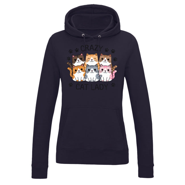 Damska bluza z kapturem  - Crazy cat lady