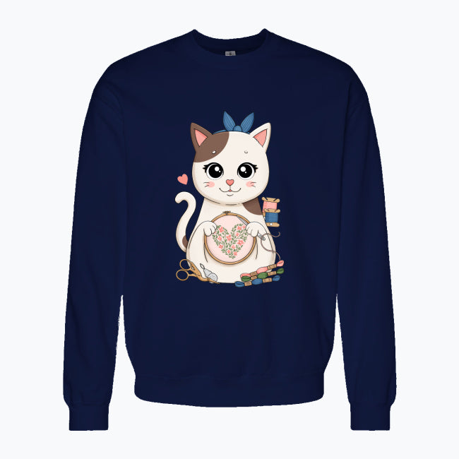 Bluza damska- Haftujący kotek