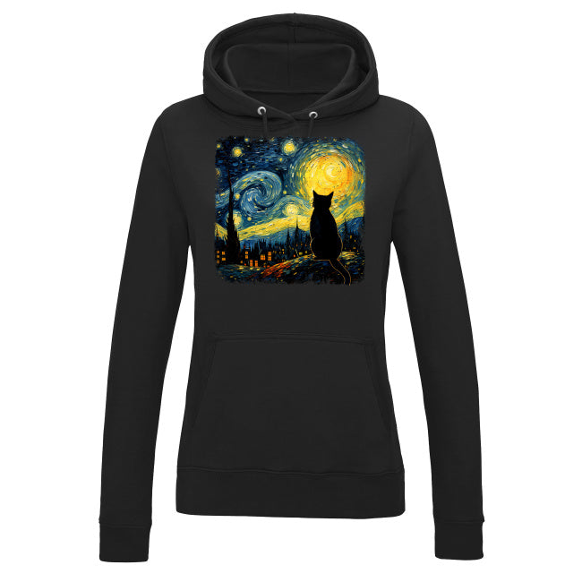 Damska bluza z kapturem - Kot van Gogha