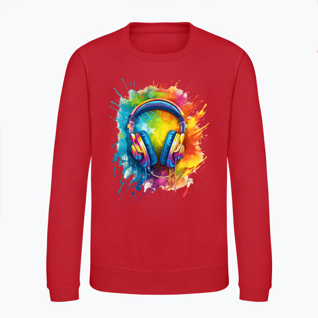 Bluza dziecięca z nadrukiem - Kolorowe słuchawki