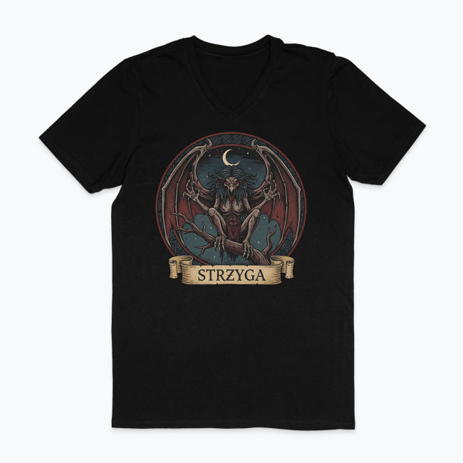 Męska koszulka V-neck - Strzyga - Mitologia słowiańska