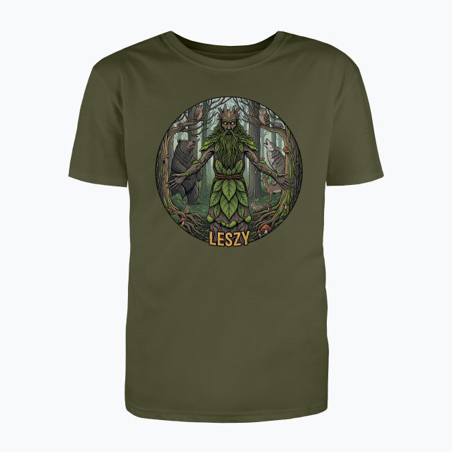 T-shirt męski z nadrukiem - Leszy - Mitologia słowiańska