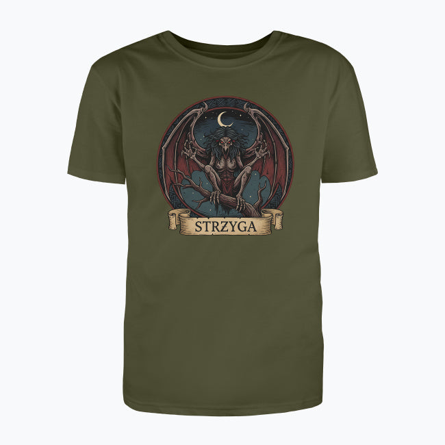 T-shirt męski z nadrukiem - Strzyga - Mitologia słowiańska